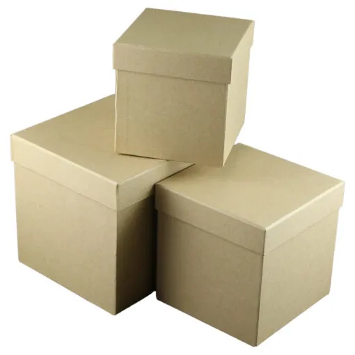 Set 3 cutii cadou patrate 16x16 CM