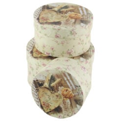Set 3 cutii cadou rotunde cu capac 15 CM - Home