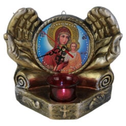 Plachet ipsos cu ceas si candela 19x19 CM