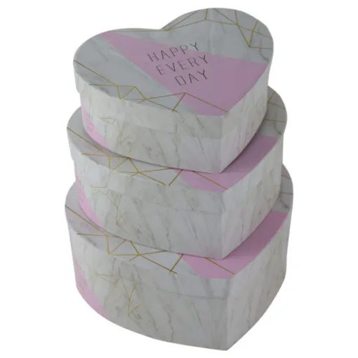 Set 3 cutii inimioara "Happy Every Day"