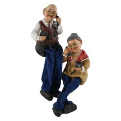 Set figurine Batrani din rasina cu picioare din textil 17 CM