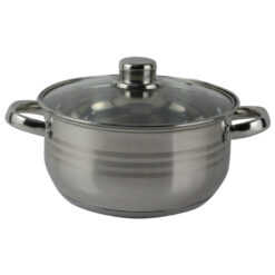 Oala inox cu capac din sticla 3 L