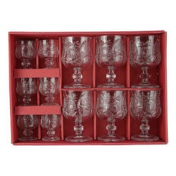 Set 12 pahare cu picior din sticla Kidda