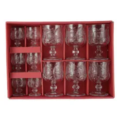 Set 12 pahare cu picior din sticla Kidda