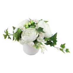 Aranjament floral cu trandafiri si ghiveci 22 CM