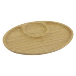 Platou compartimentat din bambus 28x19 CM