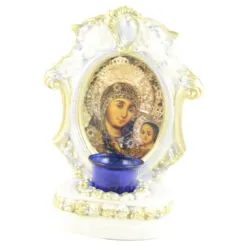 Candela din ipsos cu icoana Maria cu pruncul/Isus 18x23 CM