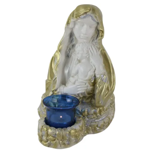Candela din ipsos Maria cu pruncul 13x21 CM