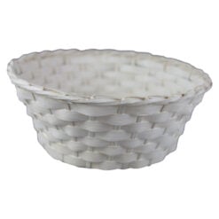 Cos rotund din bambus Alb 22 CM