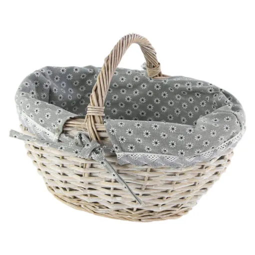 Cos cumparaturi din rachita cu husa 30x23 CM