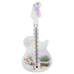 Termometru din lemn Chitara 26 CM Lavanda