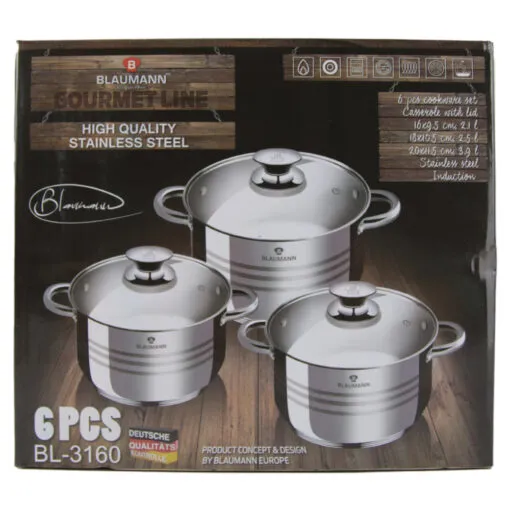 Set oale cu capac din otel inoxidabil (6 piese) Gourmet Line