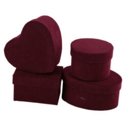 Set 4 cutii cadou mini Flock Bordo