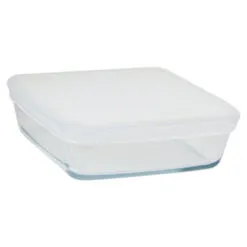 Vas patrat din sticla cu capac din plastic 0.5 L