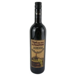 Vin rosu 750 ml "Teged nem lehet elfelejteni... Boldog szuletesnapot!" cu eticheta din pluta