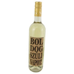 Vin alb 750 ml "Boldog Szulinapot" cu eticheta din pluta