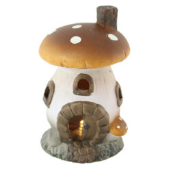 Candela Casuta ciuperca din ceramica cu led 14 CM
