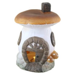 Candela Casuta ciuperca din ceramica cu led 18 CM