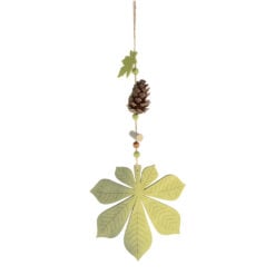 Decor usa toamna Frunza de castan din lemn 45 CM