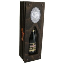 Suport lemn in forma de carte cu o sticla de vin 200 ml "30"