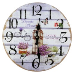 Ceas de perete din lemn 30 CM - Love Lavender