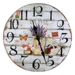 Ceas de perete din lemn 20 CM - Home/Lavender