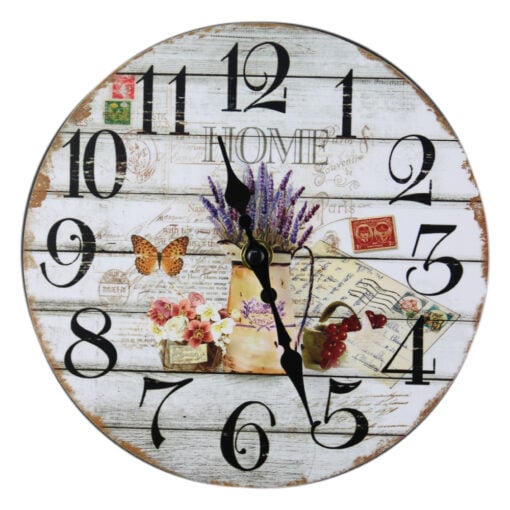 Ceas de perete din lemn 20 CM - Home/Lavender