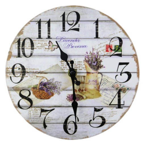 Ceas de perete din lemn 20 CM - Home/Lavender
