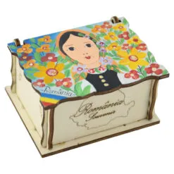 Cutie din lemn pictata manual