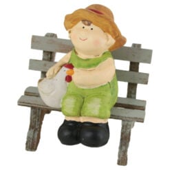 Figurina Baiat/Fata pe banca din ceramica10 CM