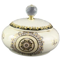 Scrumiera cu capac din ceramica 16x12 CM - Nobil Aur