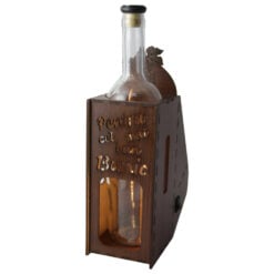 Suport din lemn cu LED si sticla vin "Pentru cel mai bun bunic"