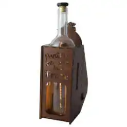 Suport din lemn cu LED si sticla vin 