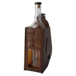 Suport din lemn cu LED si sticla vin "Pentru cel mai bun tata"
