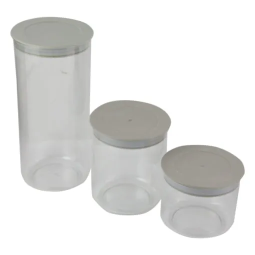 Set 3 cutii pentru depozitare alimente din plastic