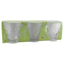 Set 3 cani din sticla Papilion