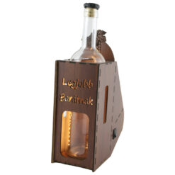Suport din lemn cu LED si sticla vin "Legjobb baratnak"
