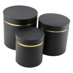 Set 3 cutii cadou cu capac si Unicolor Auriu 19x19 CM