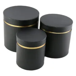 Set 3 cutii cadou cu capac si Unicolor Auriu 19x19 CM