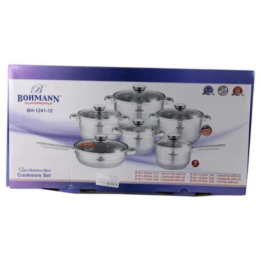 Set 6 oale din inox cu capace din sticla