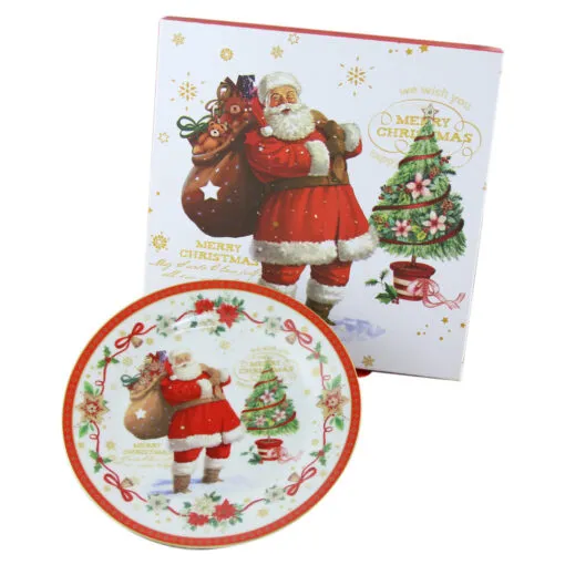 Set 6 farfurii intinse din ceramica 19 CM - Merrry Christmas
