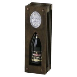 Suport lemn in forma de carte cu o sticla de vin 200 ml - La multi ani!
