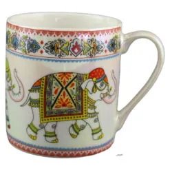 Cana ceramica sidefata cu elefant 200 ml