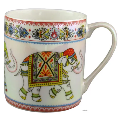 Cana ceramica sidefata cu elefant 200 ml