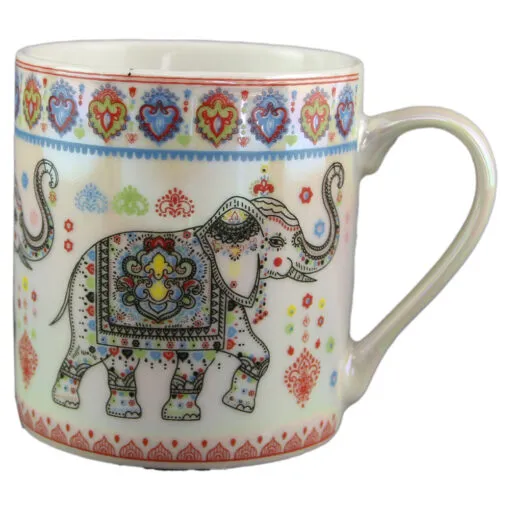 Cana ceramica sidefata cu elefant 200 ml