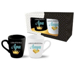 Set 2 cani pereche 300 ml "Legkiralyabb apa/Legcsodalatosabb anya"