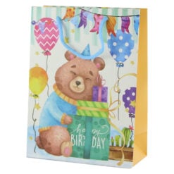 Punga cadou din hartie 18x24 CM - Happy Birthday cu desen