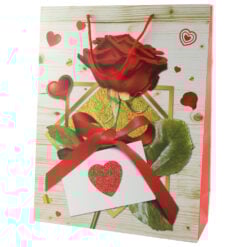Punga cadou din hartie 31x40 CM - Trandafiri cu sclipici