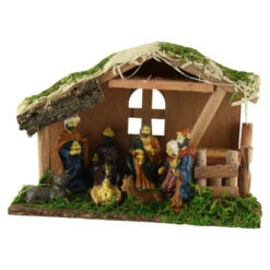 Ornament de Craciun Sceneta Betleem din lemn 25 CM