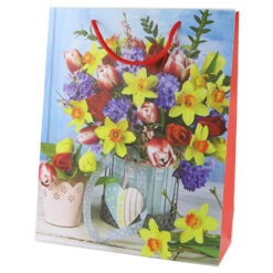 Punga cadou din hartie 26x32 CM - Buchet de flori